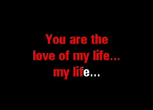 You are the

love of my life...
my life...