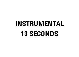 INSTRUMENTAL
13 SECONDS