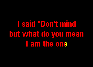 I said Don't mind

but what do you mean
I am the one