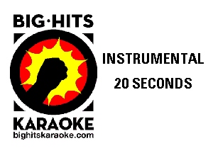 BIG-HITS
P' V

INSTRUMENTAL
20 SECONDS

KARAOKE

bighitskaraoke com