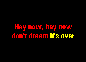 Hey now, hey now

don't dream it's over