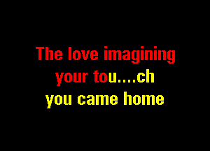 The love imagining

your tou....ch
you came home