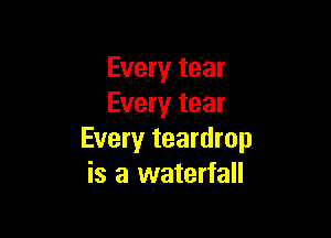 Every tear
Every tear

Every teardrop
is a waterfall