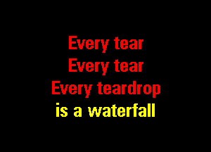 Every tear
Every tear

Every teardrop
is a waterfall