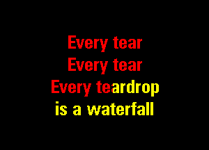 Every tear
Every tear

Every teardrop
is a waterfall