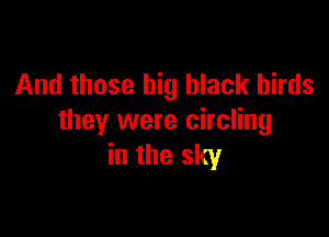 And those big black birds

they were circling
in the sky