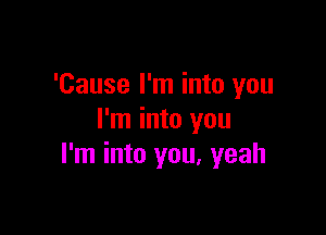 'Cause I'm into you

I'm into you
I'm into you, yeah