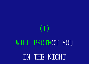 (I)

WILL PROTECT YOU
IN THE NIGHT