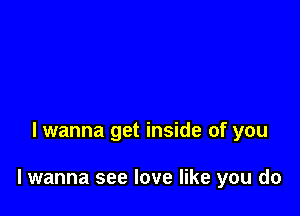 lwanna get inside of you

lwanna see love like you do