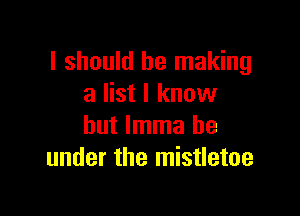 I should be making
a list I know

but lmma be
under the mistletoe