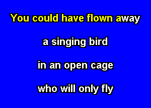 You could have flown away
a singing bird

in an open cage

who will only fly