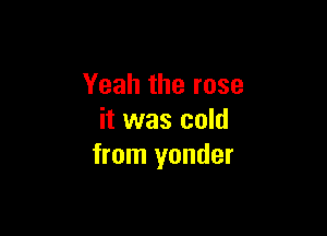 Yeah the rose

it was cold
from yonder
