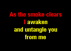 As the smoke clears
l awaken

and untangle you
from me