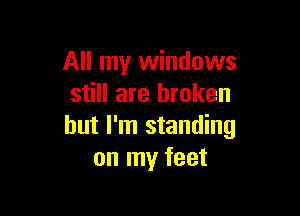 All my windows
still are broken

but I'm standing
on my feet