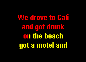 We drove to Cali
and got drunk

on the beach
got a motel and