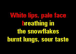 White lips, pale face
breathing in

the snowflakes
burnt lungs, sour taste