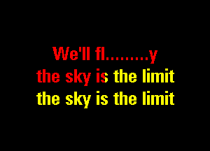 We'll fl ......... y

the sky is the limit
the sky is the limit