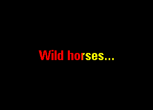 Wild horses...