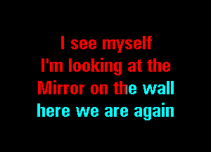 I see myself
I'm looking at the

Mirror on the wall
here we are again