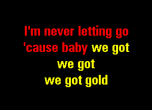 I'm never letting go
'cause baby we got

we got
we got gold