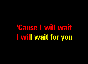 'Cause I will wait

I will wait for you