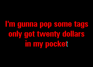 I'm gunna pop some tags

only got twenty dollars
in my pocket