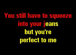 You still have to squeeze
into your ieans

but you're
perfect to me