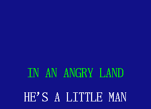 IN AN ANGRY LAND
HES A LITTLE MAN