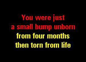 You were just
a small bump unborn

from four months
then torn from life