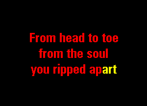 From head to toe

from the soul
you ripped apart