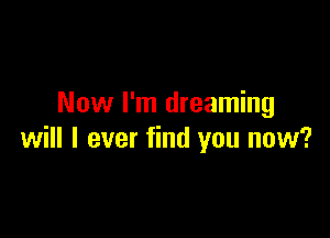 Now I'm dreaming

will I ever find you now?