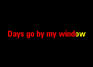 Days go by my window