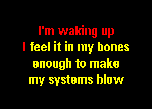 I'm waking up
I feel it in my bones

enough to make
my systems blow