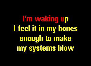 I'm waking up
I feel it in my bones

enough to make
my systems blow