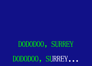 DODODOO, SURREY
DODODOO, SURREY. . .