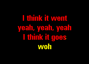 I think it went
yeah,yeah.yeah

I think it goes
woh