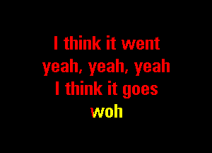 I think it went
yeah,yeah.yeah

I think it goes
woh