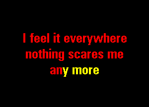 I feel it everywhere

nothing scares me
any more