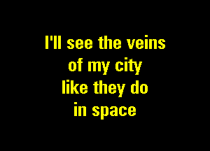 I'll see the veins
of my city

like they do
in space