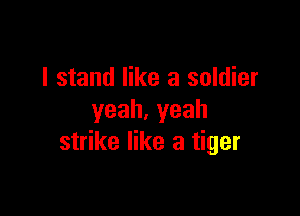 I stand like a soldier

yeah.yeah
strike like a tiger