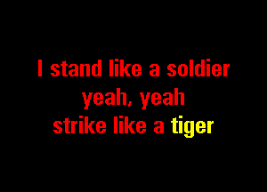 I stand like a soldier

yeah.yeah
strike like a tiger