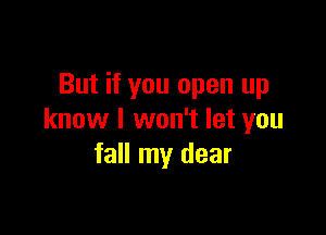 But if you open up

know I won't let you
fall my dear