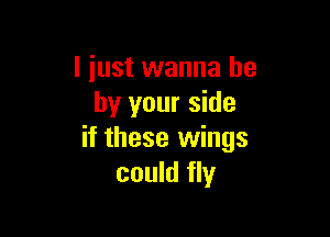 I just wanna be
by your side

if these wings
could fly