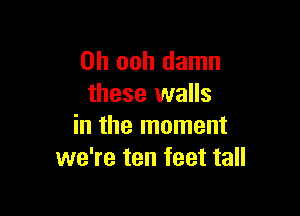 0h ooh damn
these walls

in the moment
we're ten feet tall