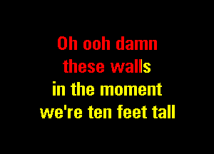 0h ooh damn
these walls

in the moment
we're ten feet tall