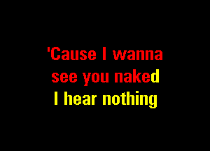 'Cause I wanna

see you naked
I hear nothing