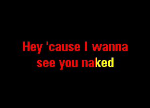 Hey 'cause I wanna

see you naked