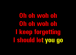 Oh oh woh oh
Oh oh woh oh

I keep forgetting
I should let you go