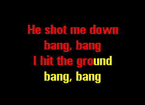 He shot me down
bang,bang

I hit the ground
hang,hang