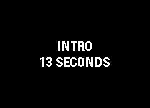 INTRO

13 SECONDS
